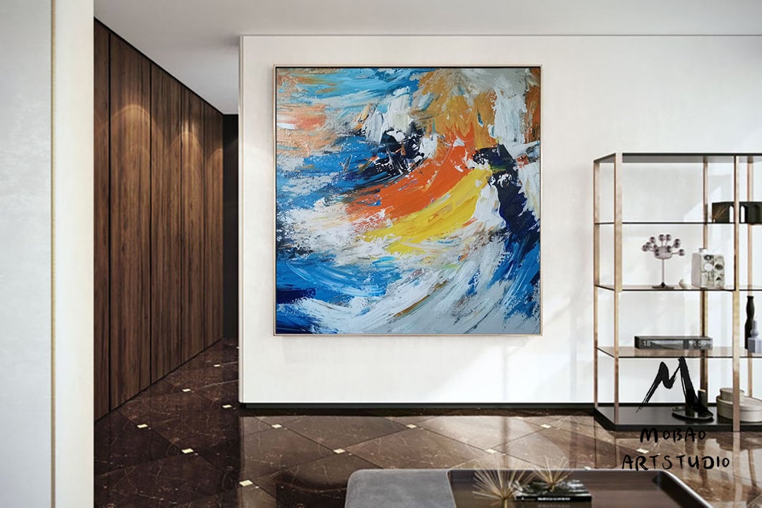 Original Abstract Painting, Large Wall Art Abstract Painting,Extra Large Wall Art Textured Painting Original Sea Painting,Abstract Painting