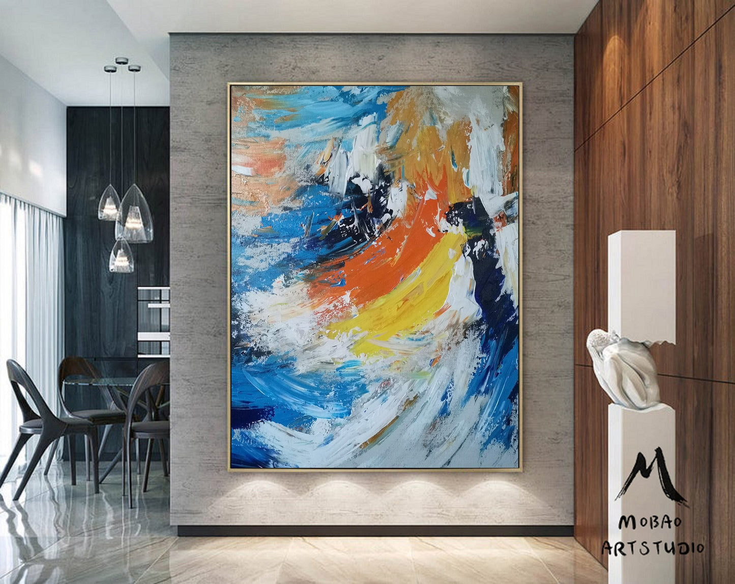 Original Abstract Painting, Large Wall Art Abstract Painting,Extra Large Wall Art Textured Painting Original Sea Painting,Abstract Painting