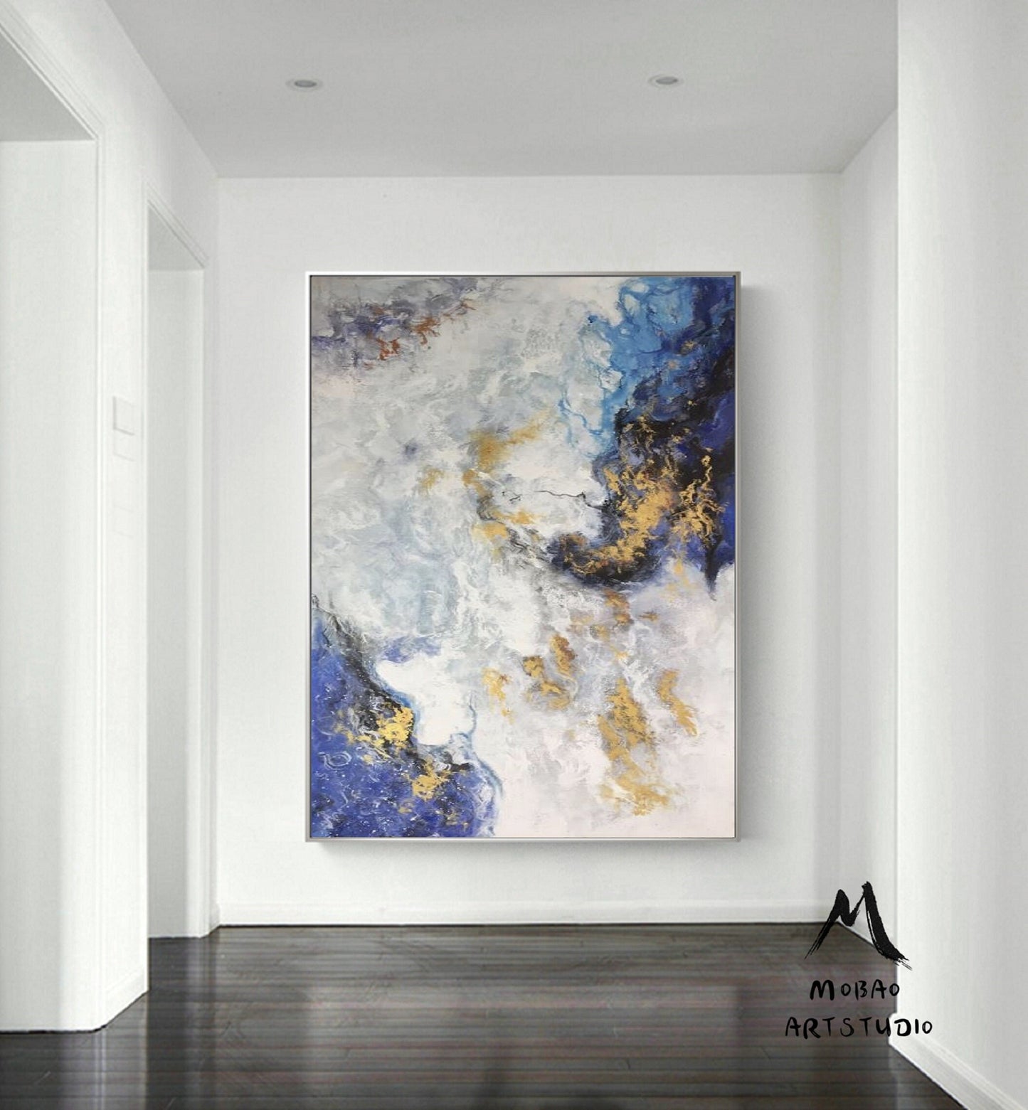 Original Painting Abstract, Large Blue Abstract Wall Art,Large Painting Canvas Contemporary Art,Extra Large Wall Art,Extra Large Painting