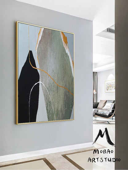 Boho Wall Art Painting,Modern Abstract Painting,Original Minimalist Art Oil Hand Painting,Office Wall Art,Original Abstract Textured Art