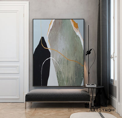 Boho Wall Art Painting,Modern Abstract Painting,Original Minimalist Art Oil Hand Painting,Office Wall Art,Original Abstract Textured Art