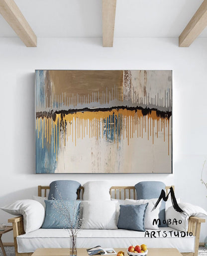 Gold Abstract Painting Boho Wall Art Abstract Painting Beige Minimalist Art Painting Large Texture Abstract Painting Brown Abstract Painting