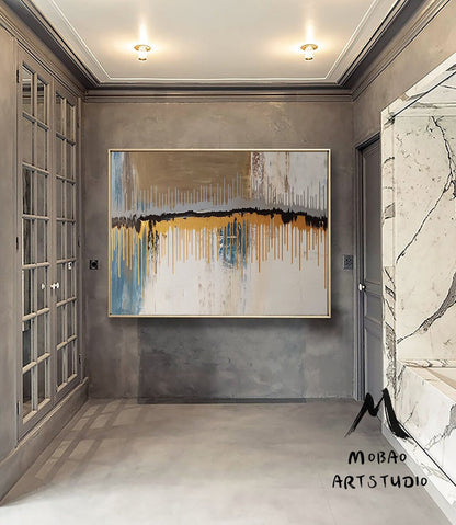 Gold Abstract Painting Boho Wall Art Abstract Painting Beige Minimalist Art Painting Large Texture Abstract Painting Brown Abstract Painting