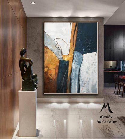 Large Abstract Painting,Dark Green Painting Gold Painting, Minimalist Painting,Original Abstract Painting, Living Room Wall Art #Volcano