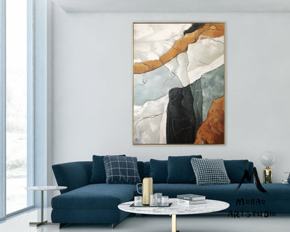 Original Abstract Painting,Green Painting White Painting, Minimalist Painting, Large Abstract Painting, Living Room Wall Art #Sea of clouds