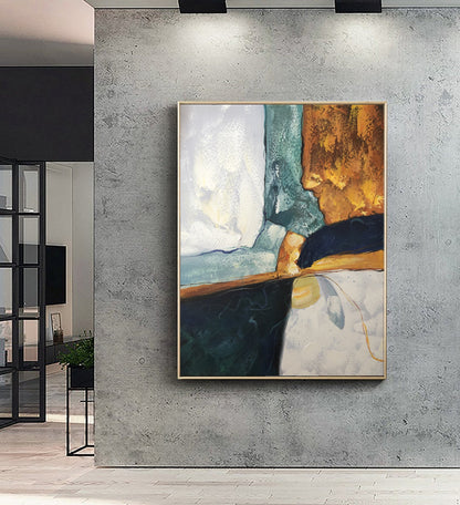 Original Abstract Painting, Minimalist Painting, Large Abstract Painting, Green Painting Gold Painting,Large Wall Canvas Painting #Great Man
