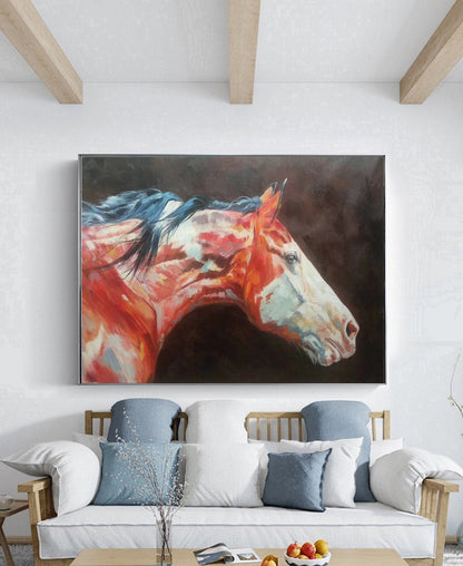 Large Horse Painting Large Canvas Art Horse Decor Horse Oil Painting Large Oil Painting Horse Wall Art Large Wall Art Living Room Art #M5139