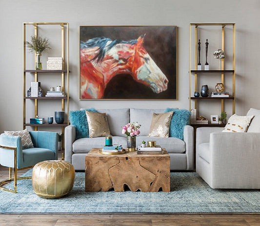 Large Horse Painting Large Canvas Art Horse Decor Horse Oil Painting Large Oil Painting Horse Wall Art Large Wall Art Living Room Art #M5139