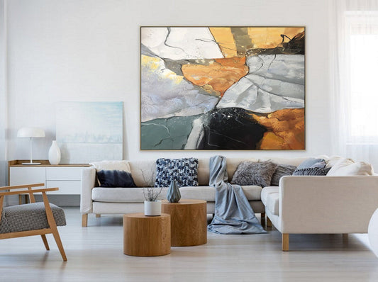 Large Abstract Painting,Gold Painting Boho Wall Art, Original Minimalist Abstract Painting, Abstract Painting, Large Wall Canvas Painting