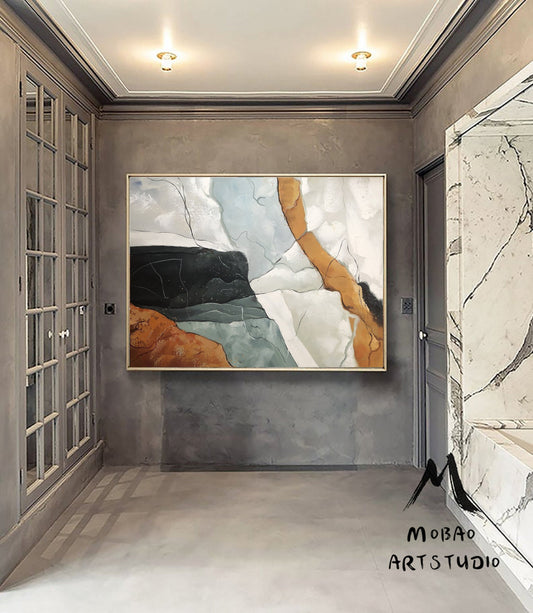 Large Abstract Painting,Beige Painting Gray Painting, Original Minimalist Abstract Painting, Abstract Painting, Large Wall Canvas Painting