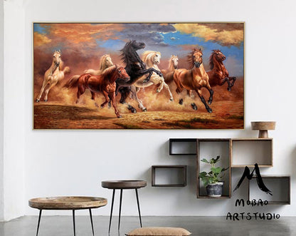 Horse Oil Painting Horse Painting Large Canvas Art Horse Decor Large Oil Painting Horse Wall Art Large Wall Art Living Room Art #M5333
