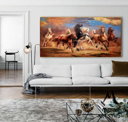 Horse Oil Painting Horse Painting Large Canvas Art Horse Decor Large Oil Painting Horse Wall Art Large Wall Art Living Room Art #M5333