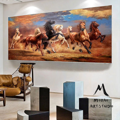 Horse Oil Painting Horse Painting Large Canvas Art Horse Decor Large Oil Painting Horse Wall Art Large Wall Art Living Room Art #M5333