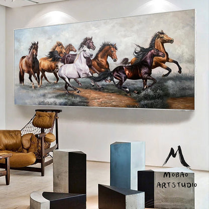 Horse Oil Painting Horse Wall Art Horse Painting Large Canvas Art Horse Decor Large Oil Painting Large Wall Art Living Room Art #M5334