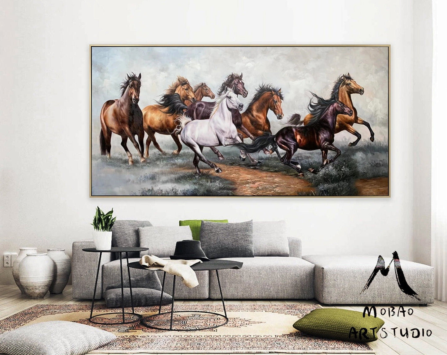 Horse Oil Painting Horse Wall Art Horse Painting Large Canvas Art Horse Decor Large Oil Painting Large Wall Art Living Room Art #M5334