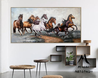 Horse Oil Painting Horse Wall Art Horse Painting Large Canvas Art Horse Decor Large Oil Painting Large Wall Art Living Room Art #M5334