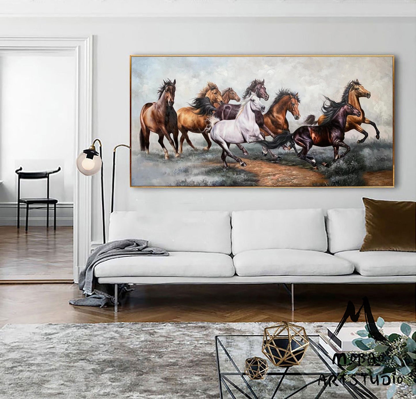 Horse Oil Painting Horse Wall Art Horse Painting Large Canvas Art Horse Decor Large Oil Painting Large Wall Art Living Room Art #M5334