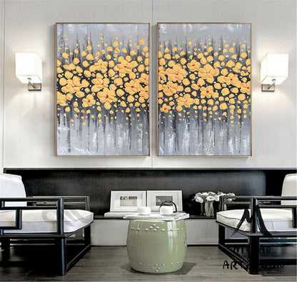 Original Yellow Flower, 3D Oil Painting Flower On Canvas, Large Wall Art, Palette Knife Painting, 3D Textured Painting,Handmade Art Painting