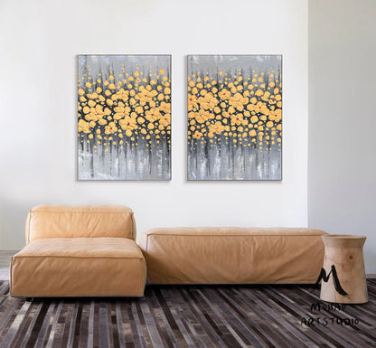 Original Yellow Flower, 3D Oil Painting Flower On Canvas, Large Wall Art, Palette Knife Painting, 3D Textured Painting,Handmade Art Painting
