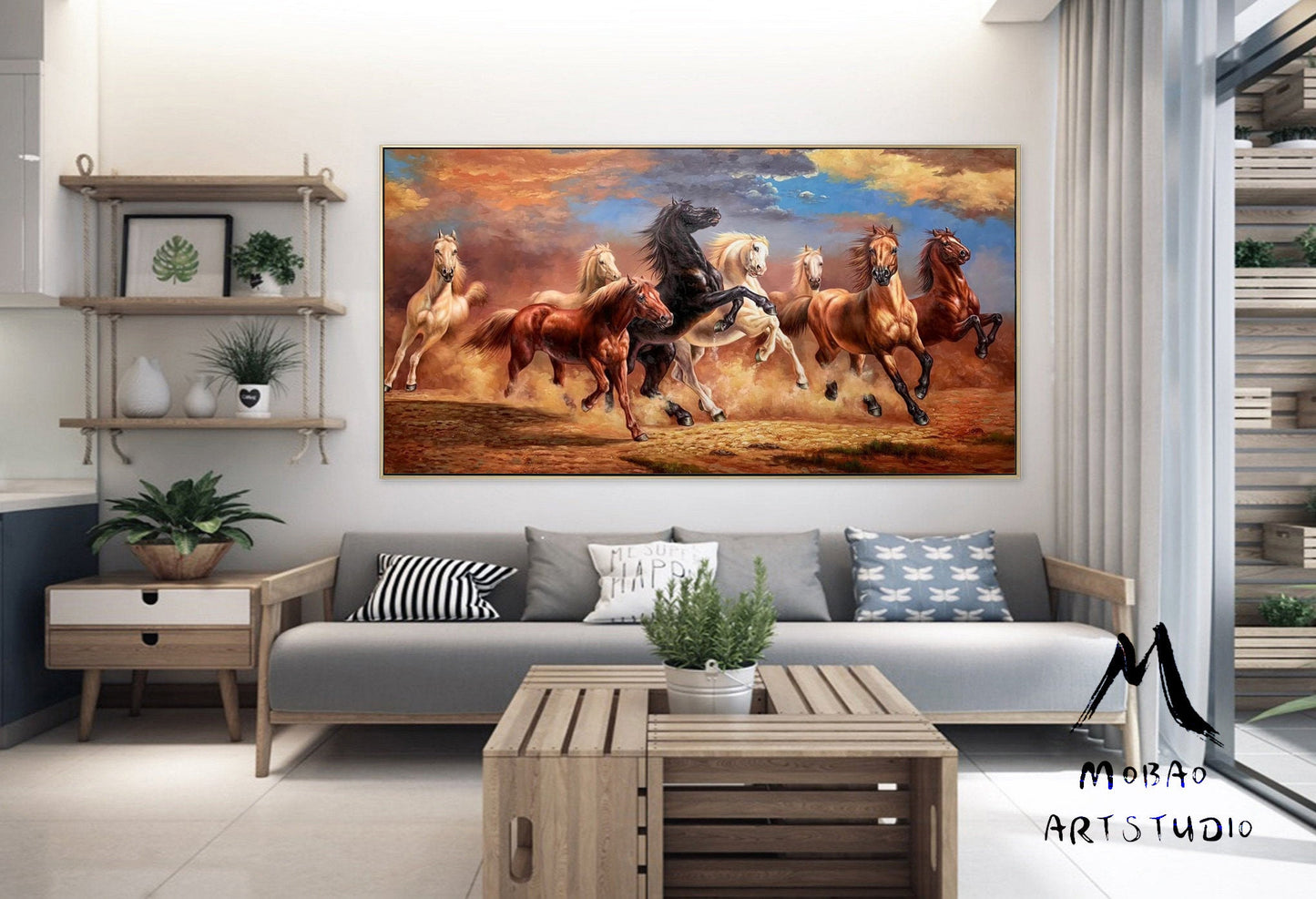 Horse Oil Painting Horse Painting Large Canvas Art Horse Decor Large Oil Painting Horse Wall Art Large Wall Art Living Room Art #M5333