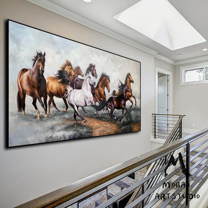 Horse Oil Painting Horse Wall Art Horse Painting Large Canvas Art Horse Decor Large Oil Painting Large Wall Art Living Room Art #M5334