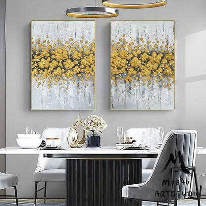 Original Gold Flower, 3D Oil Painting Flower On Canvas, Handmade Art Painting, Large Wall Art, 3D Textured Painting,Palette Knife Painting