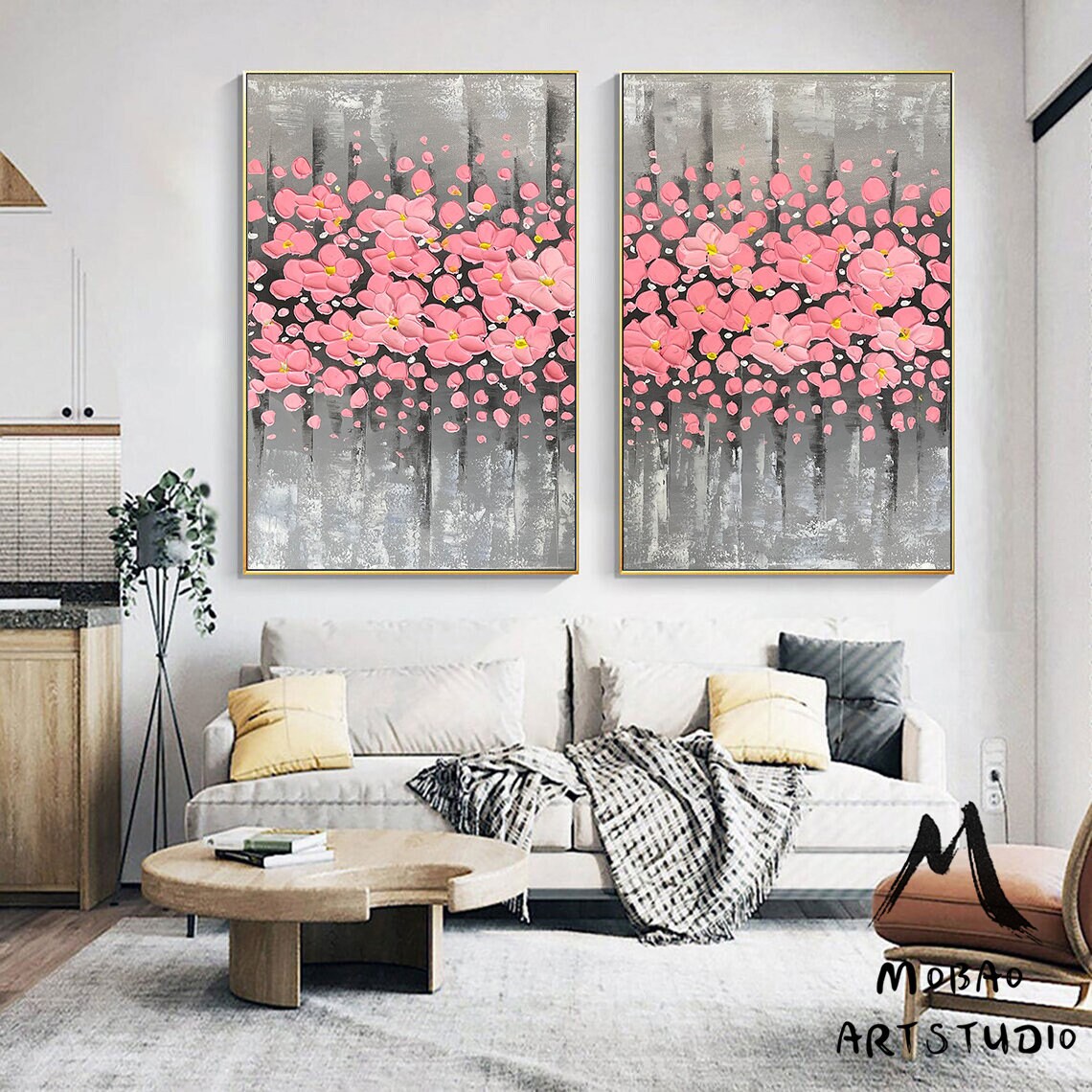 Original Pink Flower 3D Textured Painting, Large Wall Art, Palette Knife Painting, 3D Oil Painting Flower On Canvas,  Handmade Art Painting