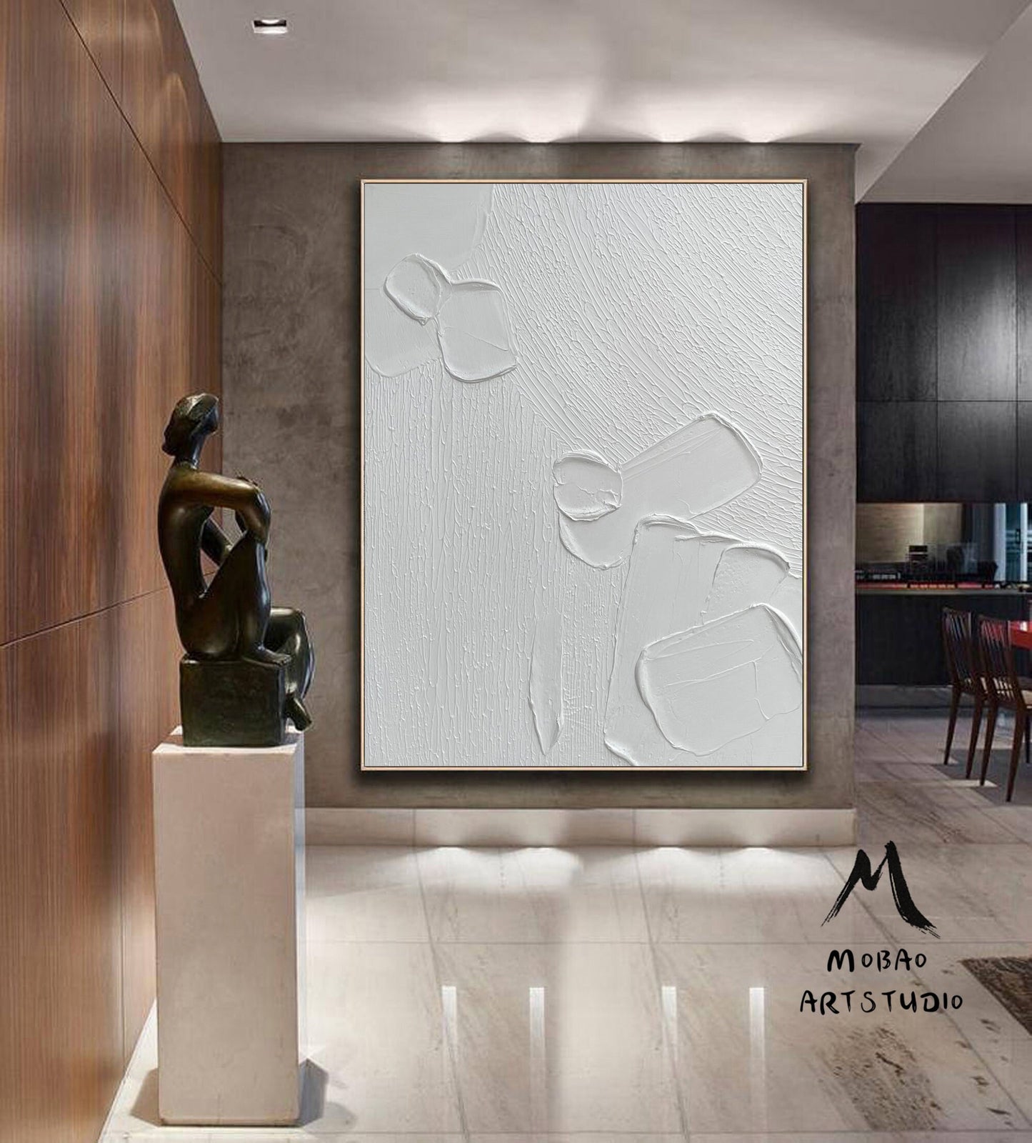 White Abstract Painting White Minimalist Painting White 3D Minimalist Art White Art Painting White Textured Wall Art White Abstract Wall Art