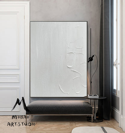 White Abstract Painting White Textured Wall Art White 3D Textured Art White Abstract Painting White Wall Painting White Abstract Wall Art