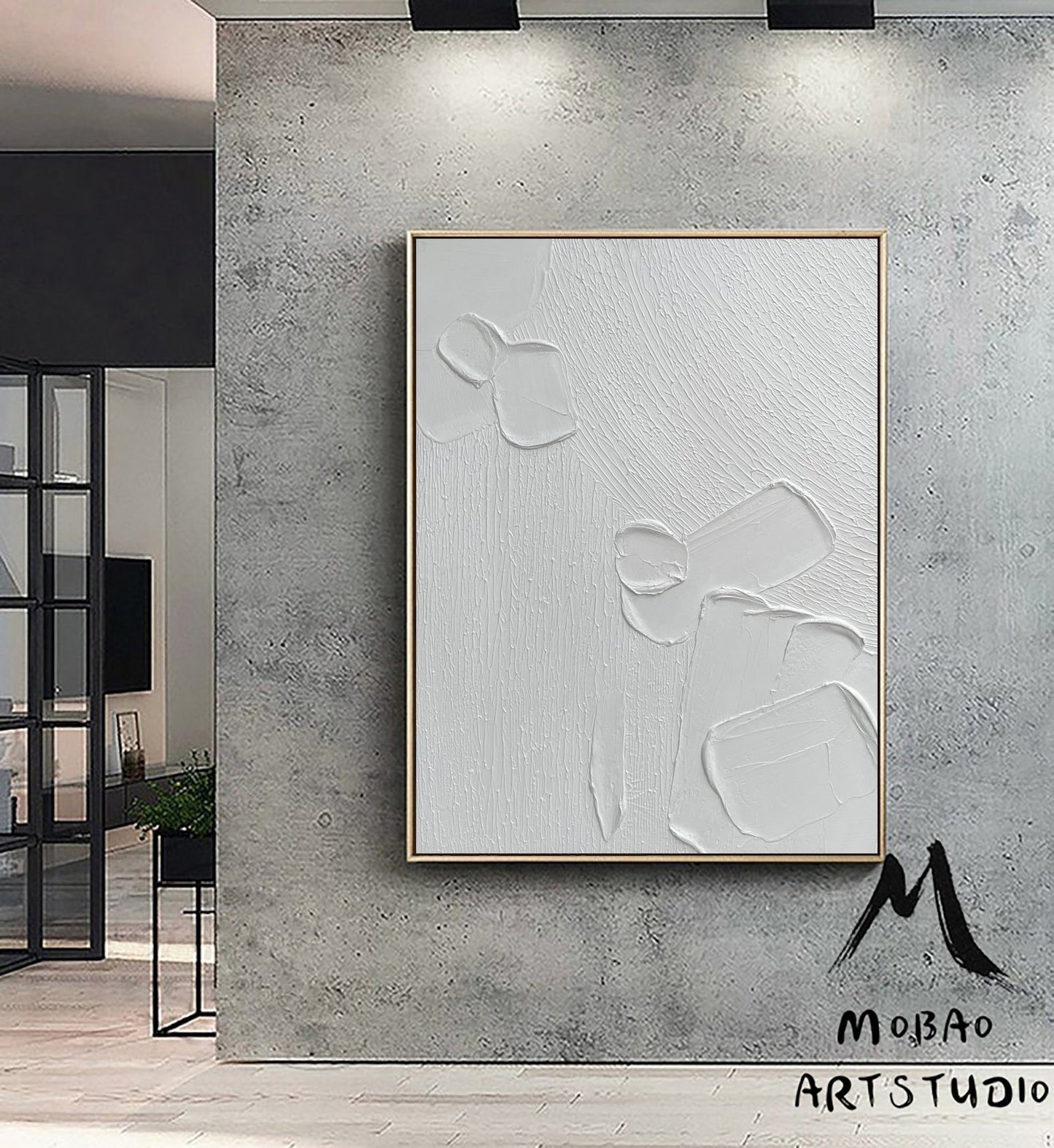 White Abstract Painting White Minimalist Painting White 3D Minimalist Art White Art Painting White Textured Wall Art White Abstract Wall Art