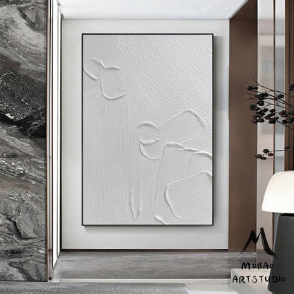 White Abstract Painting White Minimalist Painting White 3D Minimalist Art White Art Painting White Textured Wall Art White Abstract Wall Art