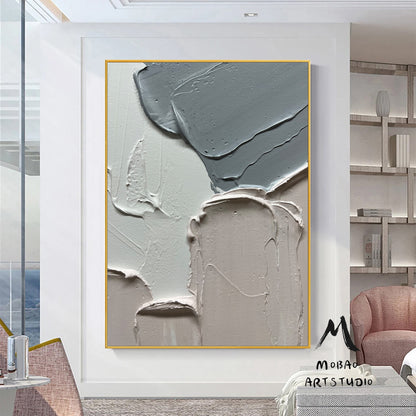 Beige Textured Painting Original Beige Abstract Painting Beige 3D Texture Art Beige Minimalist Wall Art Large Abstract Canvas Art Wall Art