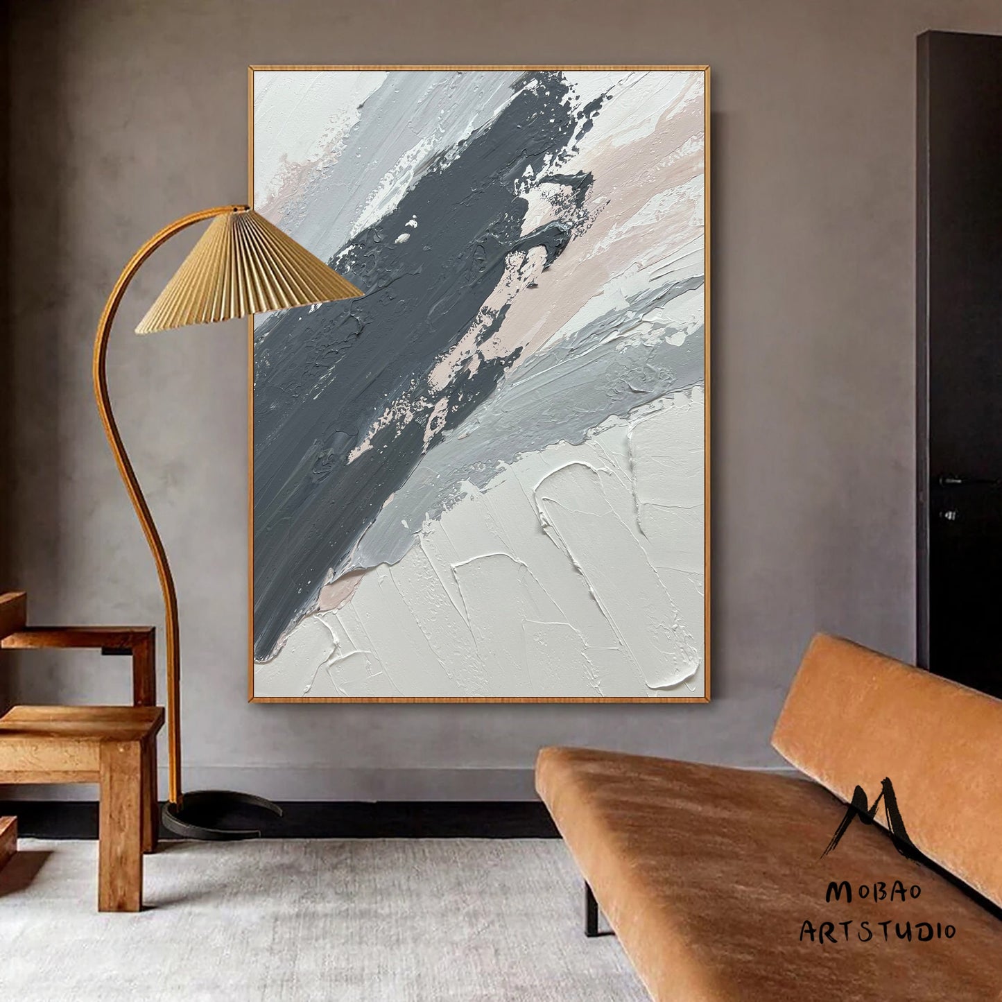 Original Gray 3D Texture Abstract Art Painting Beige Art Textured Painting White Minimalist Painting Large Abstract Canvas Art Neutral Art