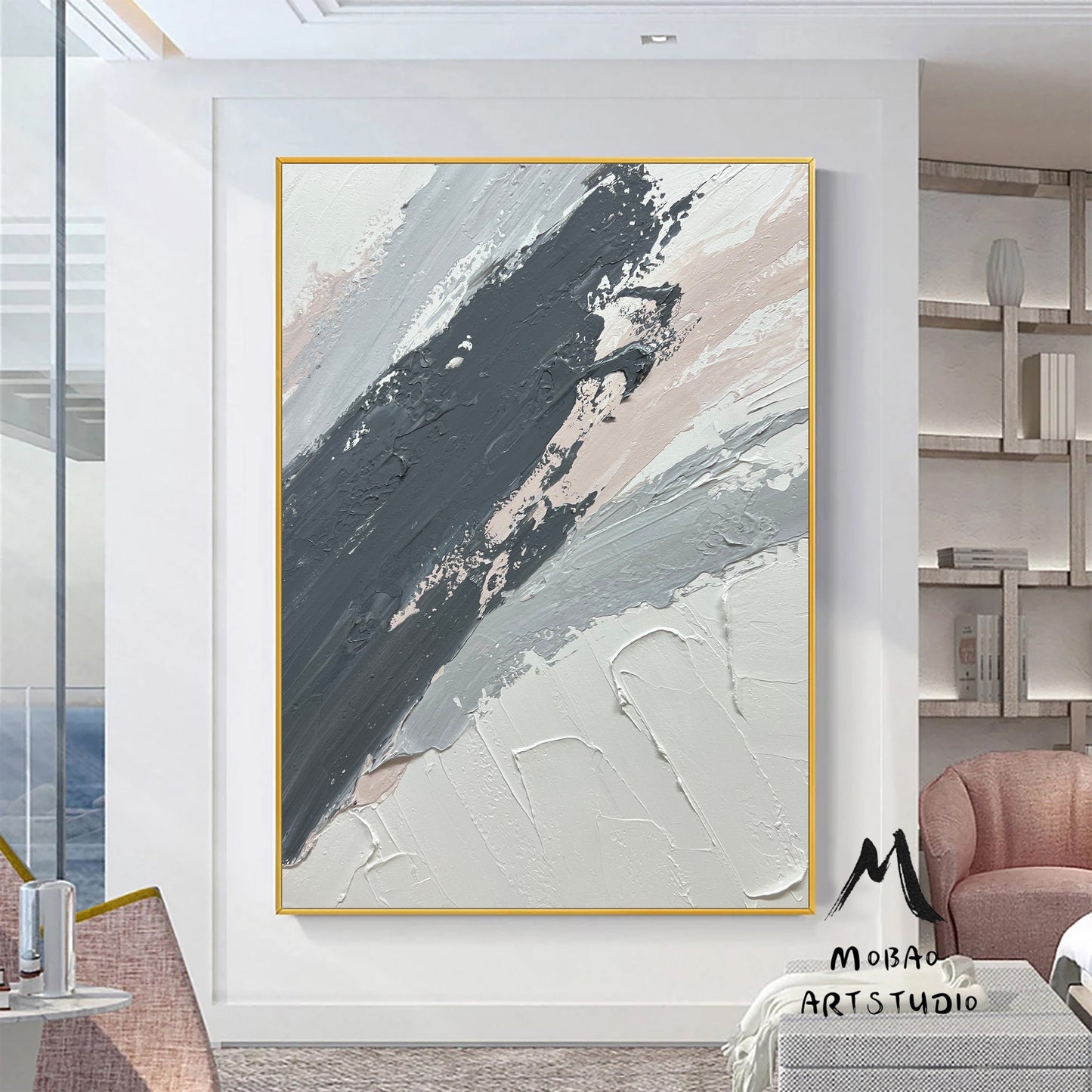 Original Gray 3D Texture Abstract Art Painting Beige Art Textured Painting White Minimalist Painting Large Abstract Canvas Art Neutral Art