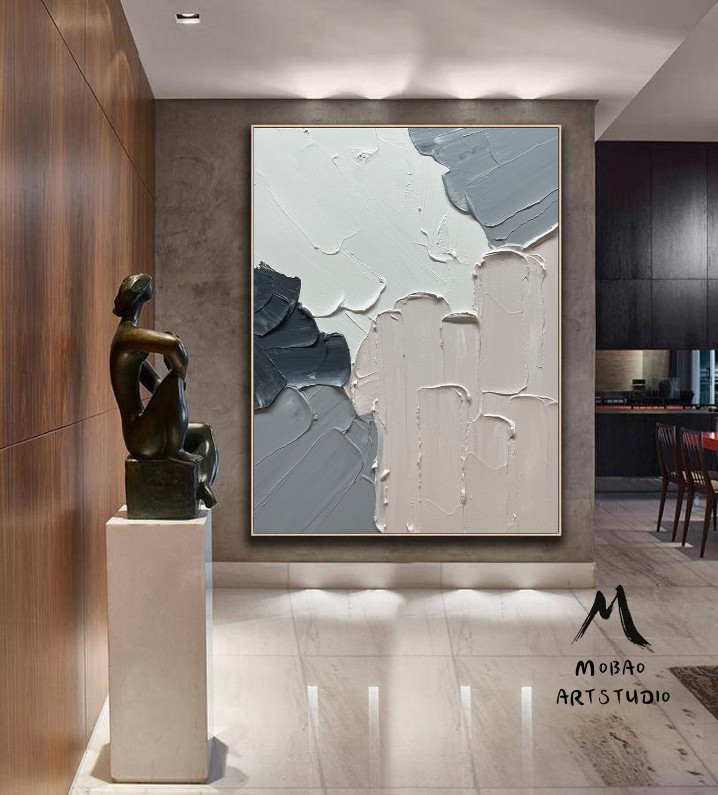 Beige Minimalist Texture Art Neutral Textured Painting Original White Abstract Painting 3D Texture Art Large Abstract Canvas Art Neutral Art