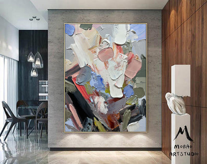 Neutral Textured Painting Original Abstract Painting 3D Texture Art White Minimalist Wall Art Large Abstract Canvas Art Wall Art Neutral Art