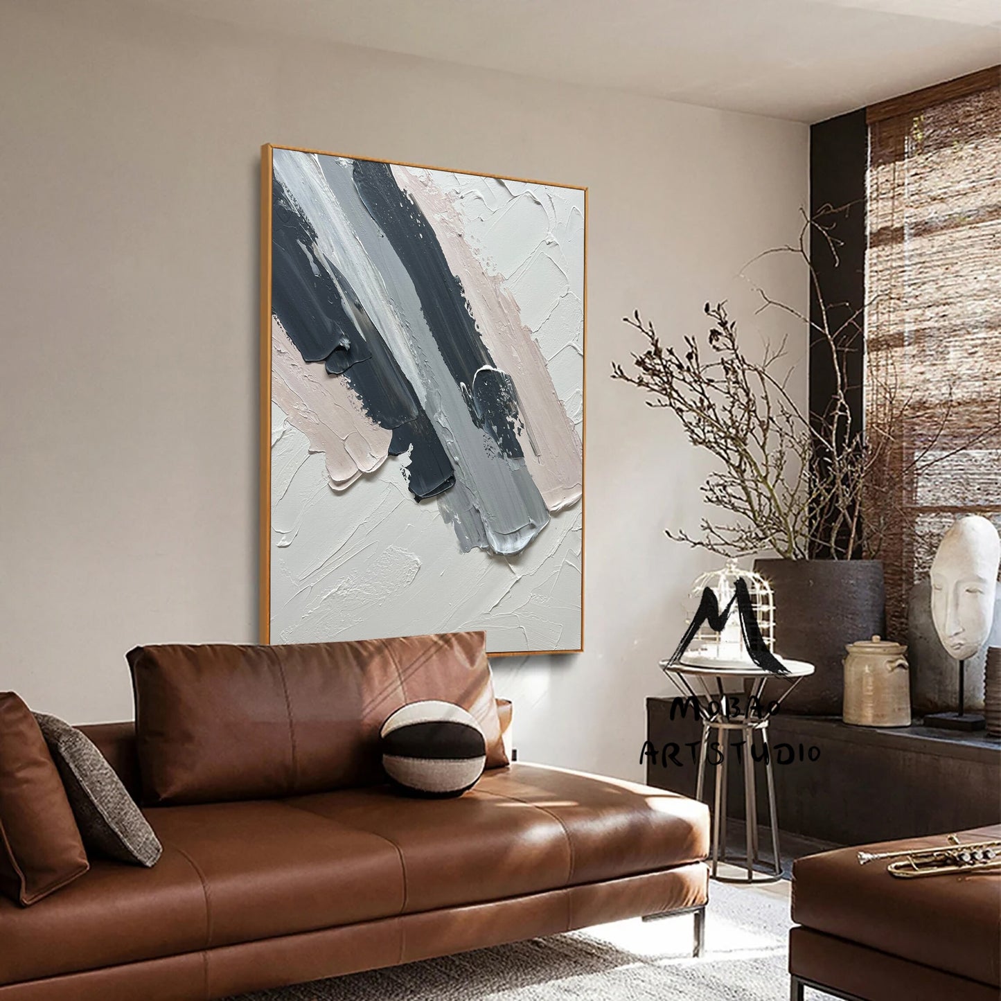 Original Beige Textured Painting Beige 3D Texture Art Abstract Painting Dark Gray Minimalist Wall Art Large Abstract Canvas Art Neutral Art