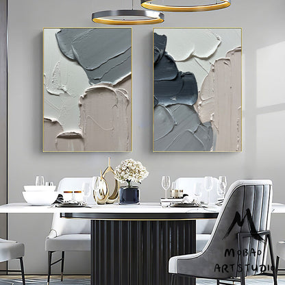 Original White Abstract Painting Gray Texture Art 3D Texture Art Minimalist Wall Art Large Abstract Canvas Art Boho Wall Art Neutral Art