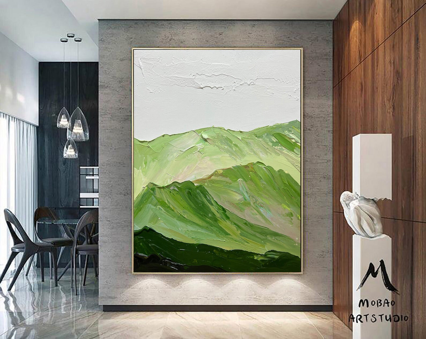 Emerald Green Painting GreenMinimalist Painting Green Textured Abstract Painting Original Green Abstract Painting Large Wall Canvas Painting