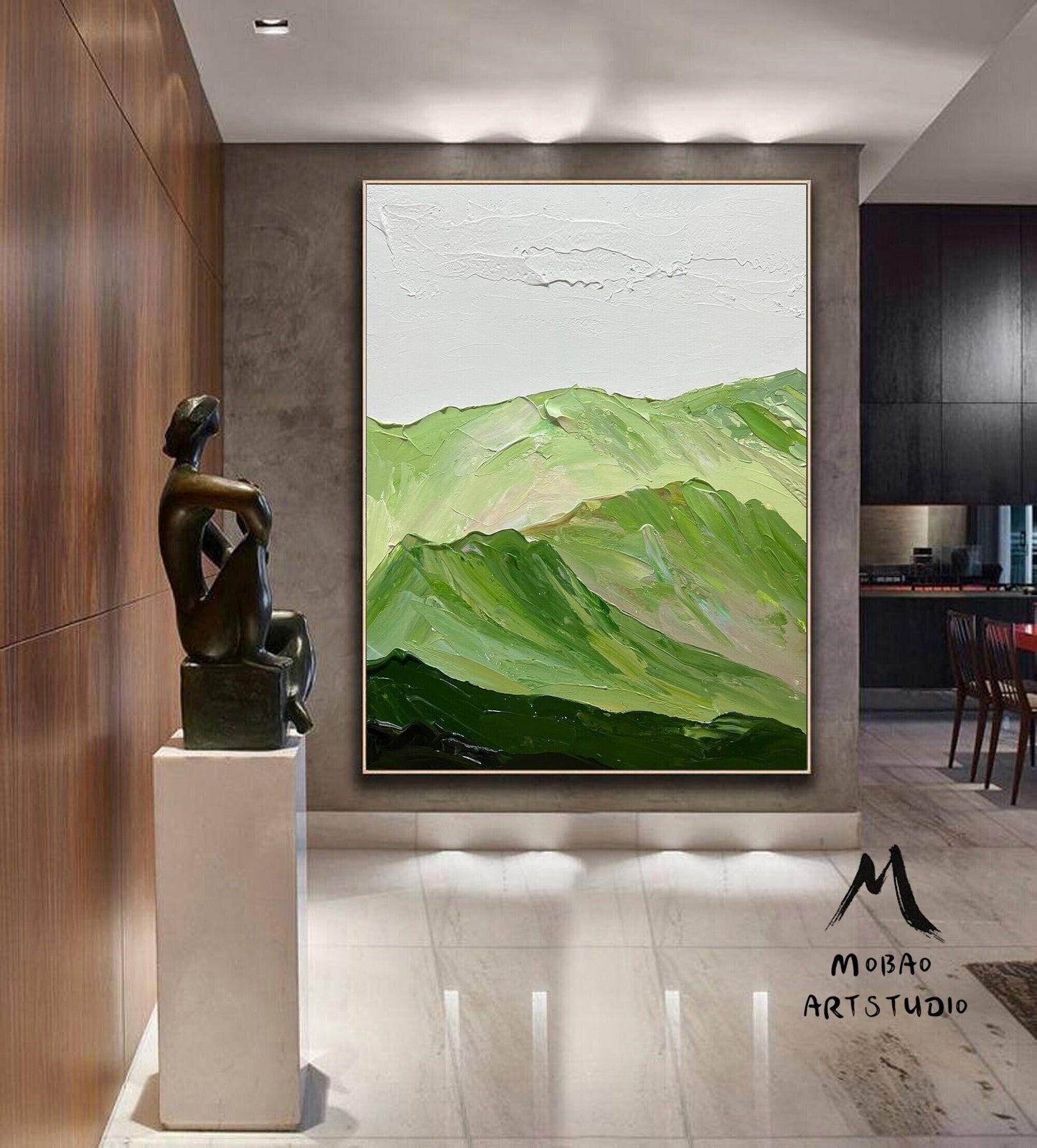 Emerald Green Painting GreenMinimalist Painting Green Textured Abstract Painting Original Green Abstract Painting Large Wall Canvas Painting