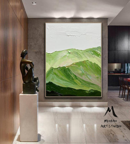 Emerald Green Painting GreenMinimalist Painting Green Textured Abstract Painting Original Green Abstract Painting Large Wall Canvas Painting