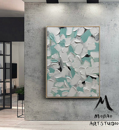 Light White 3D Texture Art White Minimalist Wall Art White Textured Painting Original White Abstract Painting Large Abstract Canvas Art