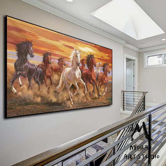 Horse Painting Large Canvas Art Horse Wall Art Horse Decor Large Oil Painting Horse Oil Painting Large Wall Art Living Room Art #M5335