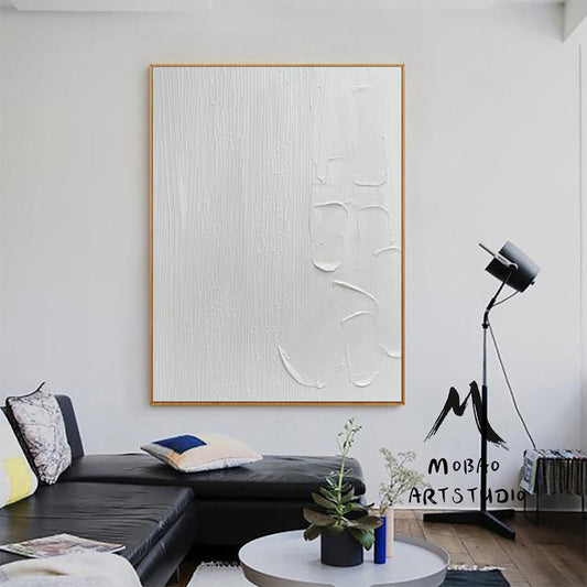 White Abstract Painting White Textured Wall Art White 3D Textured Art White Abstract Painting White Wall Painting White Abstract Wall Art