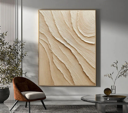 Brown 3D Texture Painting Brown Minimalist Painting Boho Wall Art Large Brown Wall Art Brown Abstract Art Brown Abstract Painting