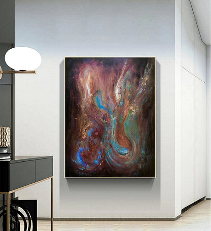 Original Abstract Painting Purple Abstract Painting Green Abstract Painting Blue Abstract Painting High Quality Oil Painting：Soul