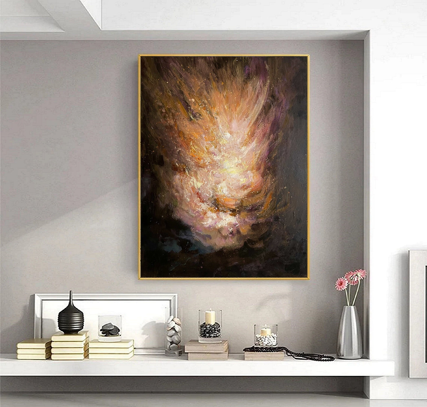 Original Abstract Painting Orange Abstract Painting Pink Abstract Painting Purple Abstract Painting High Quality Art Painting：Flame