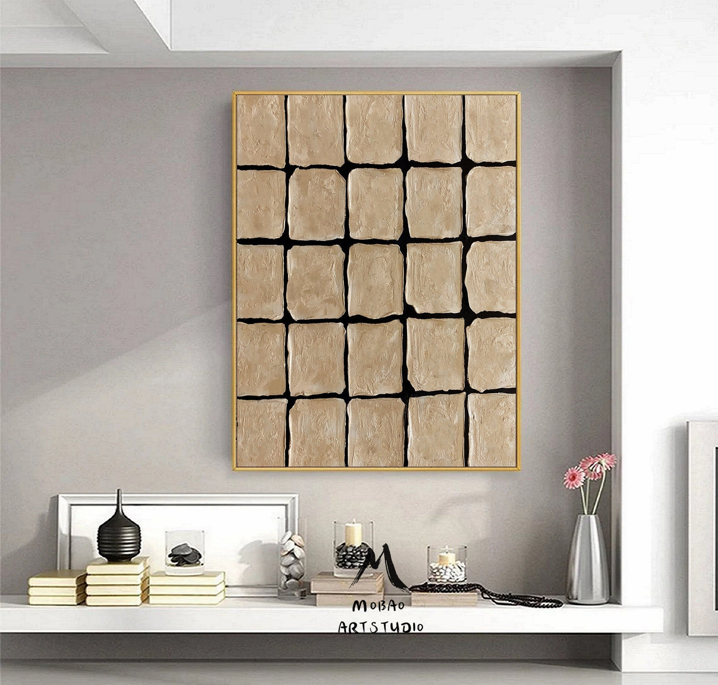 Brown Minimalist Painting Wabi Sabi Art Brown Large Boho Wall Art Painting Wall Art Black Texture Painting Brown Abstract Art Painting