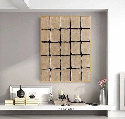 Brown Minimalist Painting Wabi Sabi Art Brown Large Boho Wall Art Painting Wall Art Black Texture Painting Brown Abstract Art Painting