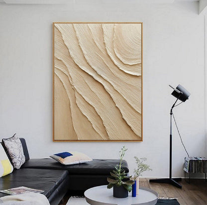 Brown 3D Texture Painting Brown Minimalist Painting Boho Wall Art Large Brown Wall Art Brown Abstract Art Brown Abstract Painting